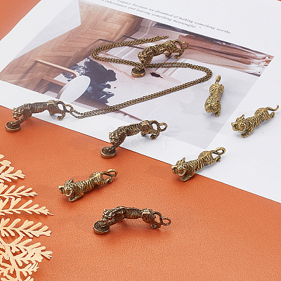 8Pcs 2 Style Tibetan Style Alloy Pendants TIBEP-FH0001-18-1