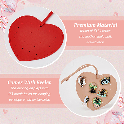 3Pcs 3 Colors Imitation Leather Earring Display Cards EDIS-FG0001-66-1