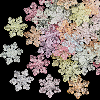 50Pcs Transparent Crackle Acrylic Beads OACR-SP0002-07-1
