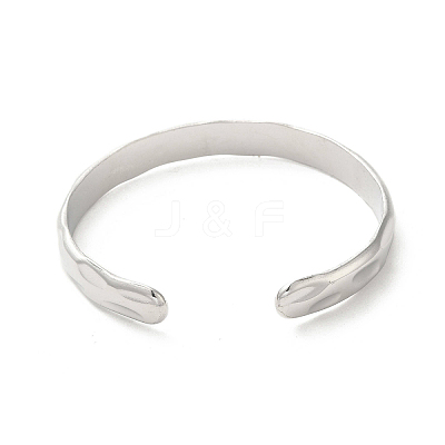 Non-Tarnish 304 Stainless Steel Textured Cuff Bangles BJEW-A003-04P-1