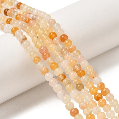 Natural Topaz Jade Bead Strands G-K153-B22-4mm-1