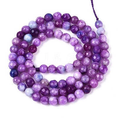 Dyed Natural White Jade Beads Strands G-T139-4mm-60-11-1