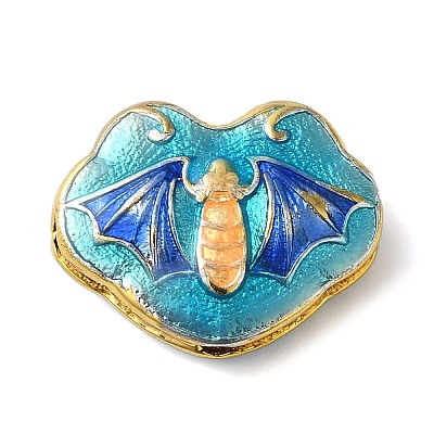 Rack Plating Brass Enamel Beads KK-P276-43G-1