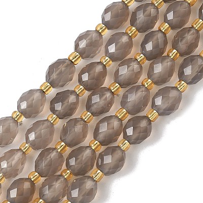 Natural Gray Agate Beads Strands G-F809-A31-01-1