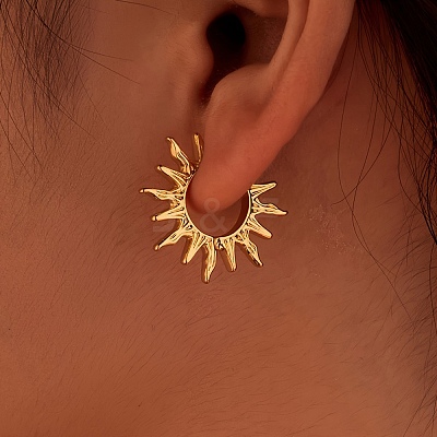 Brass Hoop Earrings EJEW-Z143-01G-1