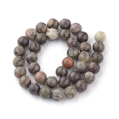 Natural Flower Agate Beads Strands G-Q462-4mm-34-1