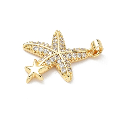 Brass Micro Pave Cubic Zirconia Pendants KK-Z134-18G-02-1