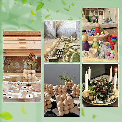 20Pcs Natural Wooden Round Ball WOOD-GA0001-59-1