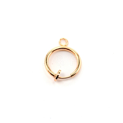 Brass Clip-on Hoop Earring Findings KK-WH0047-02B-1
