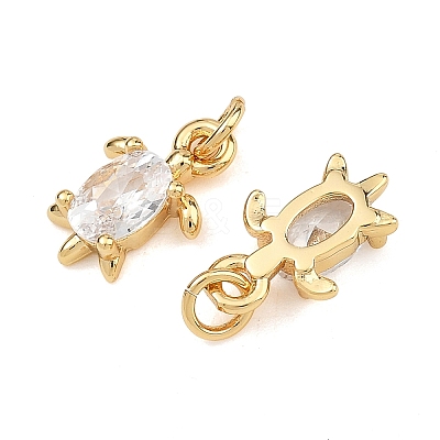 SHEGRACE Brass Clear Cubic Zirconia Charms XGRQ2O935-417G-1