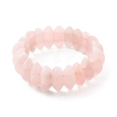 Bicone Natural Rose Quartz Beads Stretch Bracelets for Women BJEW-C097-05C-1