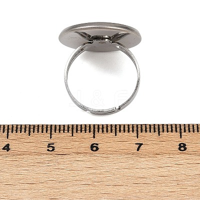 304 Stainless Steel Cuff Ring Components STAS-D372-06P-07-1
