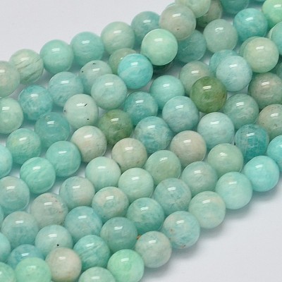 Natural Amazonite Beads Strands G-K068-03-6mm-1