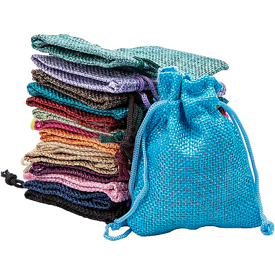 Burlap Packing Pouches Drawstring Bags ABAG-BC0001-12-1