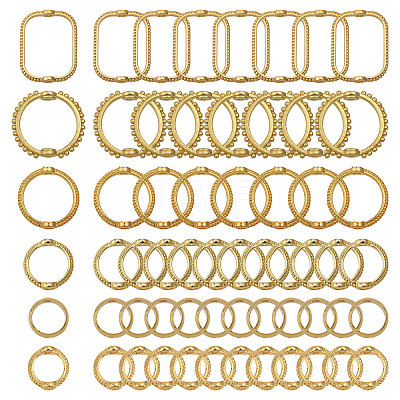 60Pcs 6 Styles Alloy Bead Frame FIND-CA0008-54-1