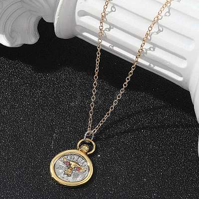 Brass Twelve Constellations Tarot Pendant Necklaces LS-NJEW-Q006-01G-G-1