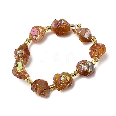 Electroplated Raw Rough Natural Amethyst Beads Strands G-Z131-J02-05-1