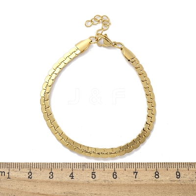 304 Stainless Steel Snake Link Chain Bracelets for Women LS-BJEW-F488-22G-1
