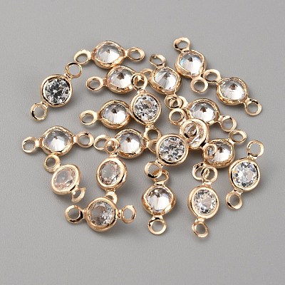 Alloy Clear Cubic Zirconia Connector Charms FIND-WH0128-11C-KCG-1