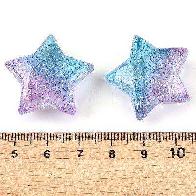 Gradient Color Transparrent Acrylic European Beads OACR-P024-03-02-1
