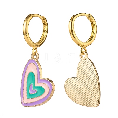 Colorful Alloy Enamel Dangle Hoop Earrings for Women EJEW-JE04776-1