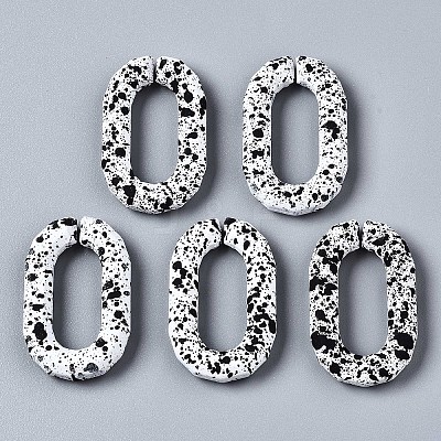Spray Painted CCB Plastic Linking Rings CCB-Q091-016A-1