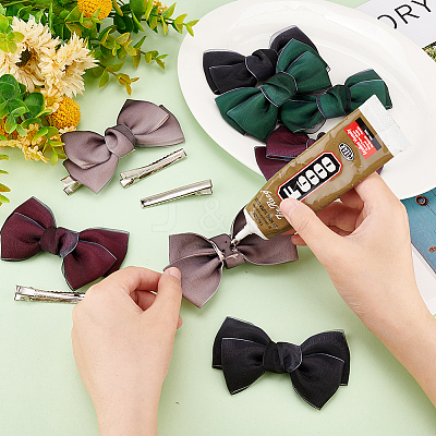 8Pcs 4 Colors Handmade Organza Bowknot DIY-FG0004-32-1