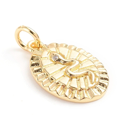 Brass Micro Pave Cubic Zirconia Pendants ZIRC-E164-22G-1