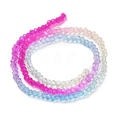 Transparent Painted Glass Beads Strands X1-DGLA-A034-T1mm-A14-1