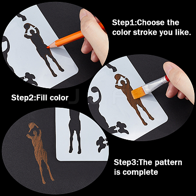 Sport Theme PET Plastic Hollow Out Drawing Painting Stencils Templates Sets DIY-WH0028-65-1