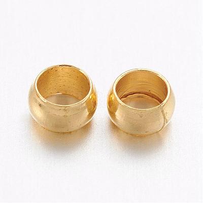 Brass Crimp Beads KK-L022-G-1