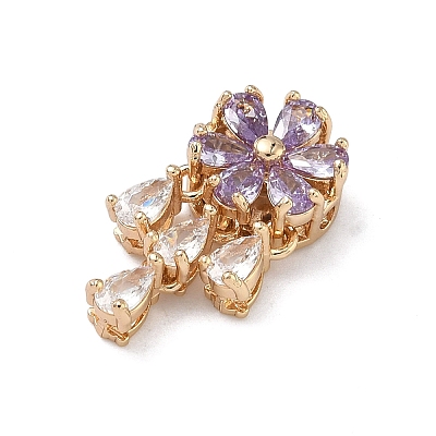 Brass Micro Pave Cubic Zirconia Pendants KK-C168-21G-01-1