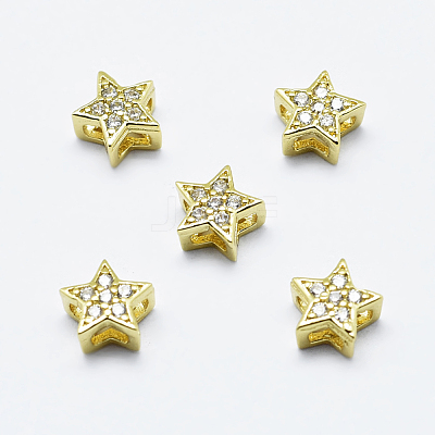 Brass Micro Pave Cubic Zirconia Pendants ZIRC-G130-09G-NR-1