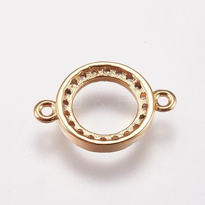Brass Micro Pave Cubic Zirconia Links KK-I614-018G-1