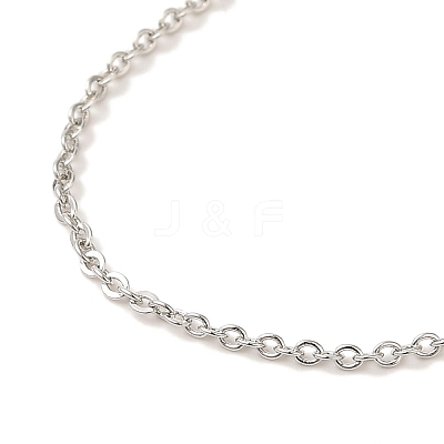 Brass Cable Chain Adjustable Slider Necklaces NJEW-B119-09P-1