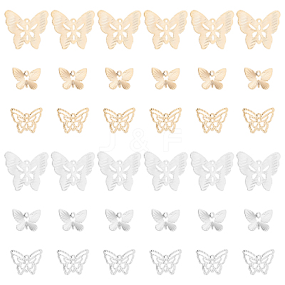 60Pcs 6 Style Brass Charms KK-FH0002-97-1