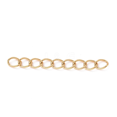 Ion Plating(IP) 304 Stainless Steel Curb Chains Extender STAS-WH0032-02B-G-1