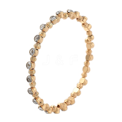 Brass Micro Pave Cubic Zirconia Cuff Bangles for Women BJEW-F482-13G-1