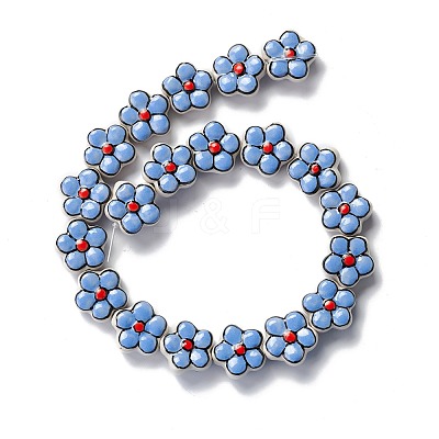 Handmade Porcelain Flower Beads Strands PORC-F003-01B-1