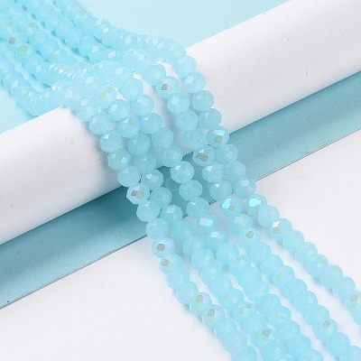 Electroplate Glass Beads Strands EGLA-A034-J8mm-L06-1