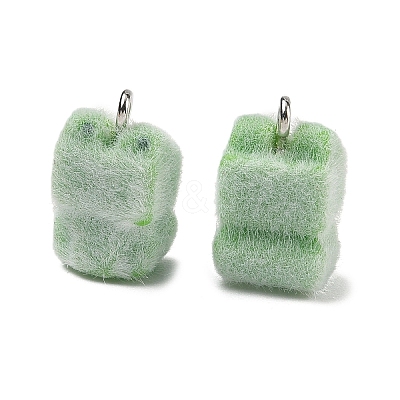 Flocking Opaque Resin Pendants RESI-F064-A25-1