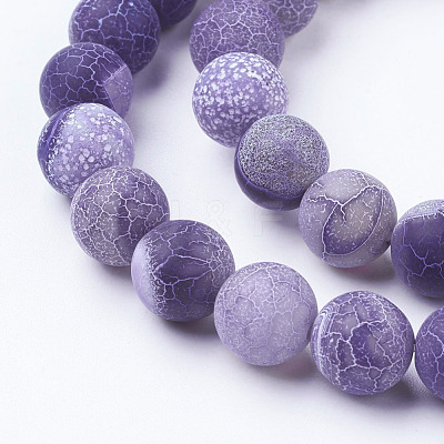 Natural Crackle Agate Beads Strands G-G055-10mm-8-1