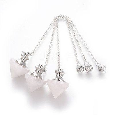 Natural Rose Quartz Cone Dowsing Pendulums G-G771-D03-1