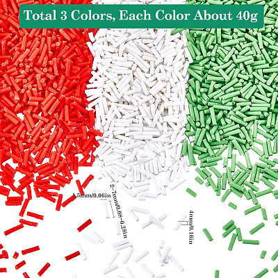 120G 3 Colors Christmas Themed Handmade Polymer Clay Beads CLAY-SC0002-08-1