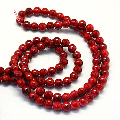 Baking Paint Glass Round Bead Strands X-DGLA-Q019-8mm-49-1