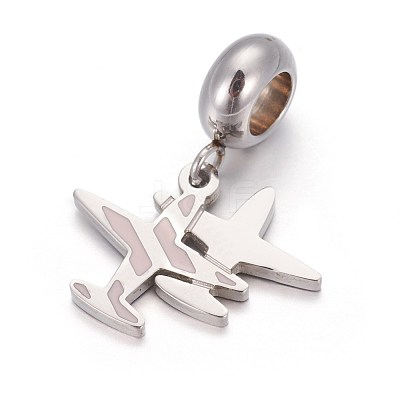 304 Stainless Steel European Dangle Charms OPDL-L013-39B-1