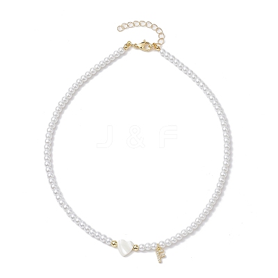 Brass Micro Pave Grade AAA Cubic Zirconia Letter Pendant Necklaces NJEW-JN04771-06-1