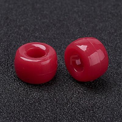 Opaque Acrylic European Large Hole Beads PL338-5-1