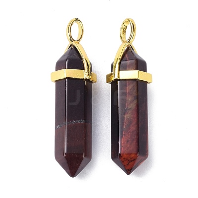 Natural Tiger Eye Pointed Pendants G-G025-01G-37-1