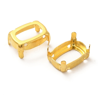 Rectangle Brass Sew on Prong Settings KK-N0084-A05-10x14G-1